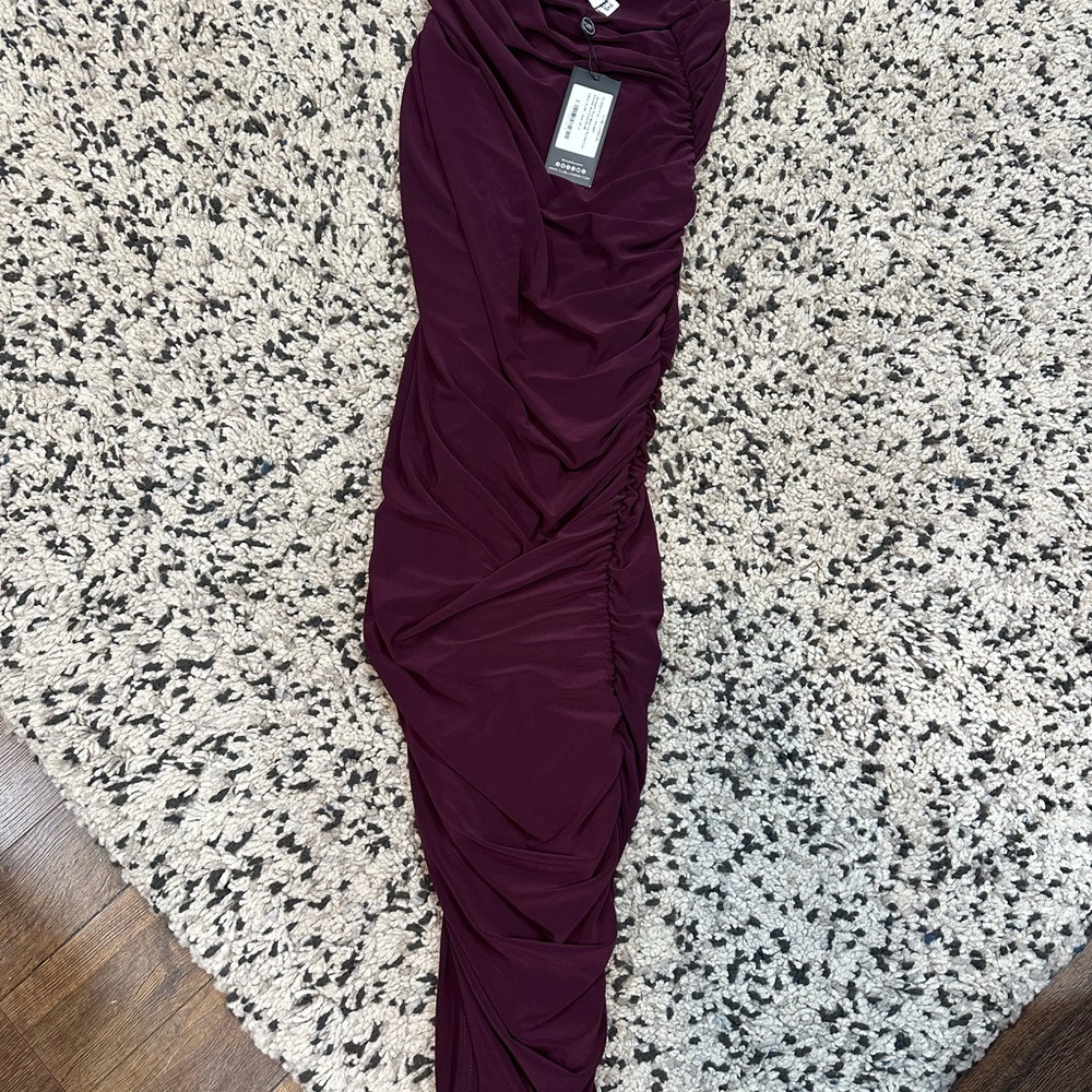 Purple Ruched Maxi Dress